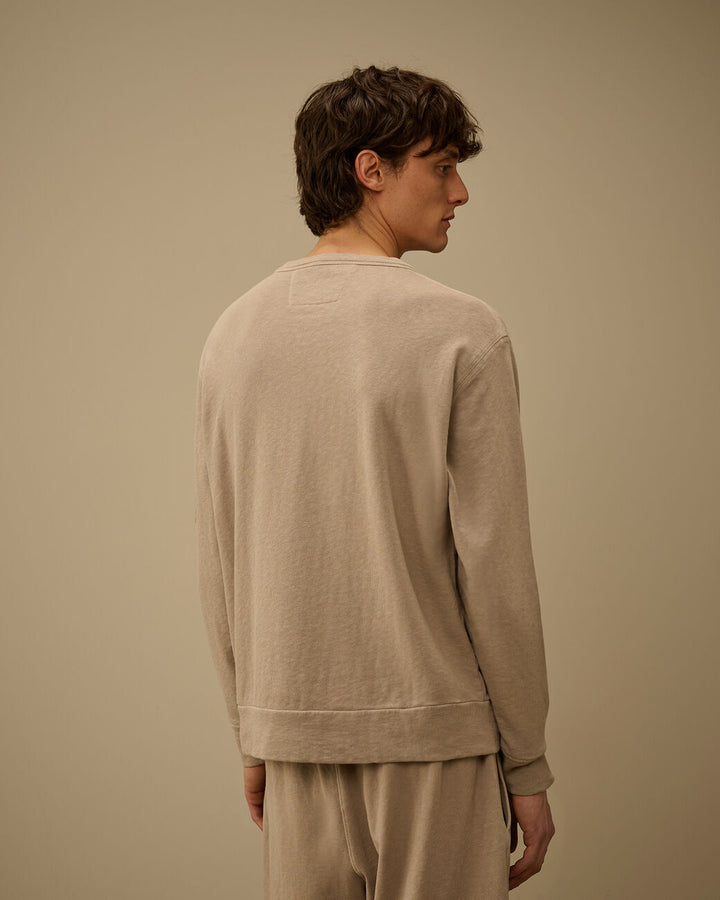 C.P. Company Malfilè Fleece Lens Crewneck - Grijs-100% katoen-HEREN TRUIEN & VESTEN-Grijs