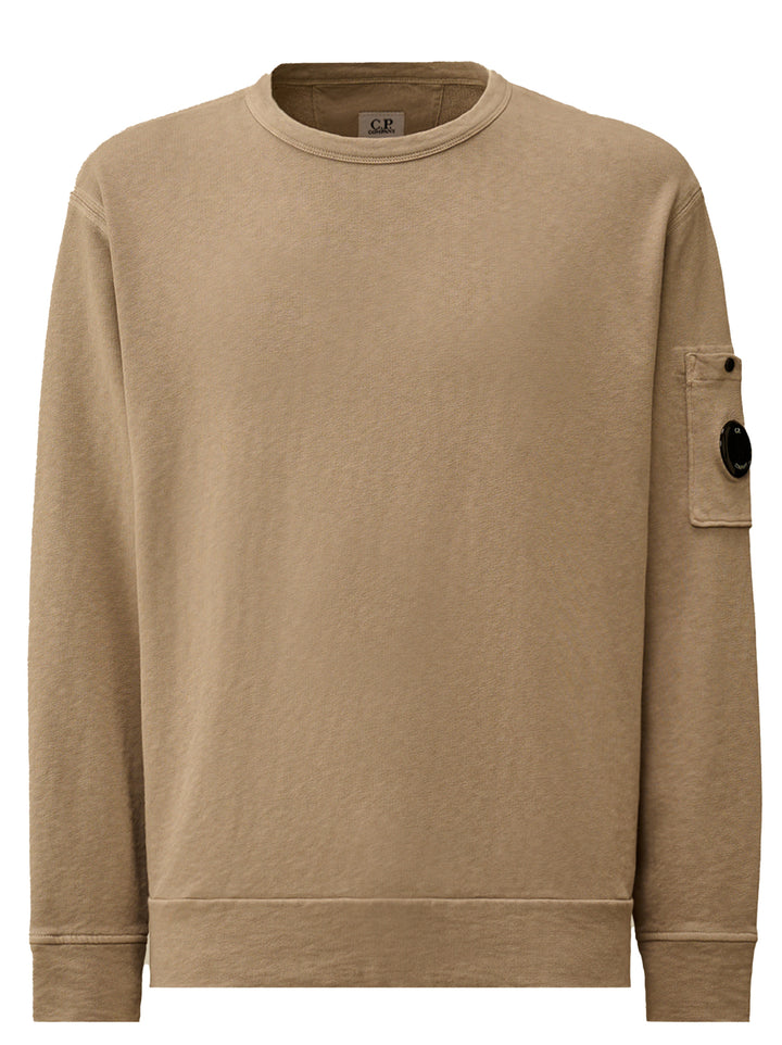 C.P. Company Malfilè Fleece Lens Crewneck - Grijs-100% katoen-HEREN TRUIEN & VESTEN-Grijs