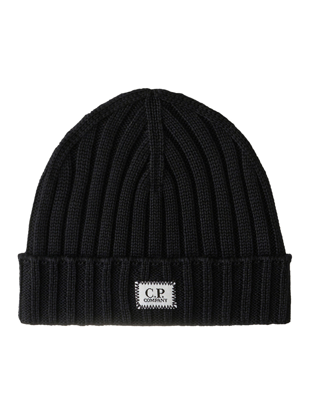 C.P. Company Merino Wol Logo Beanie – Blauw-100% wol-HEREN ACCESSOIRES-Blauw