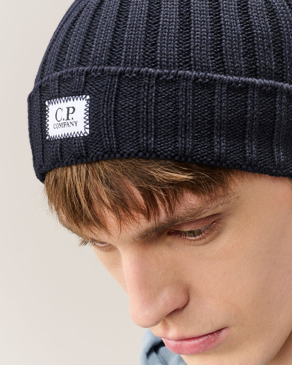 C.P. Company Merino Wollen Muts – Blauw-100% wol-HEREN ACCESSOIRES-Blauw