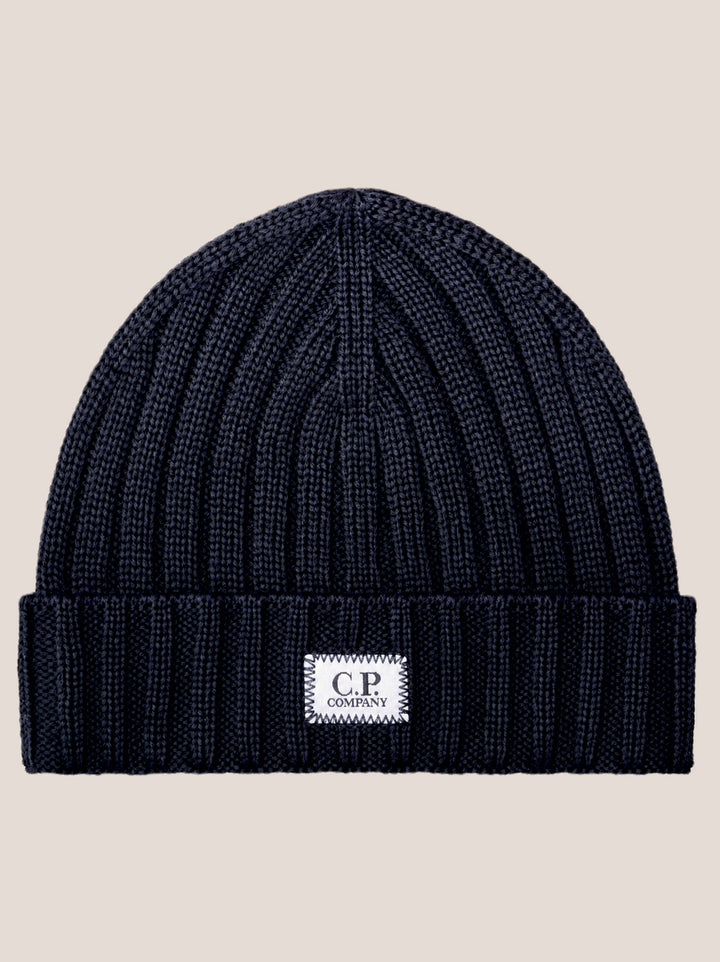 C.P. Company Merino Wollen Muts – Blauw-100% wol-HEREN ACCESSOIRES-Blauw