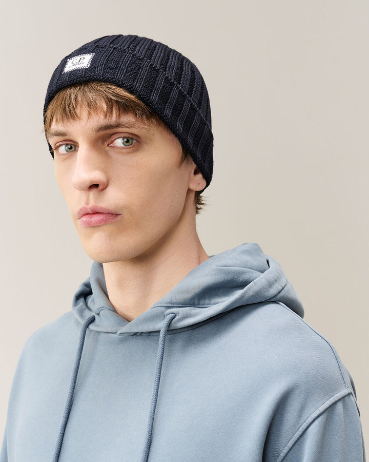 C.P. Company Merino Wollen Muts – Blauw-100% wol-HEREN ACCESSOIRES-Blauw