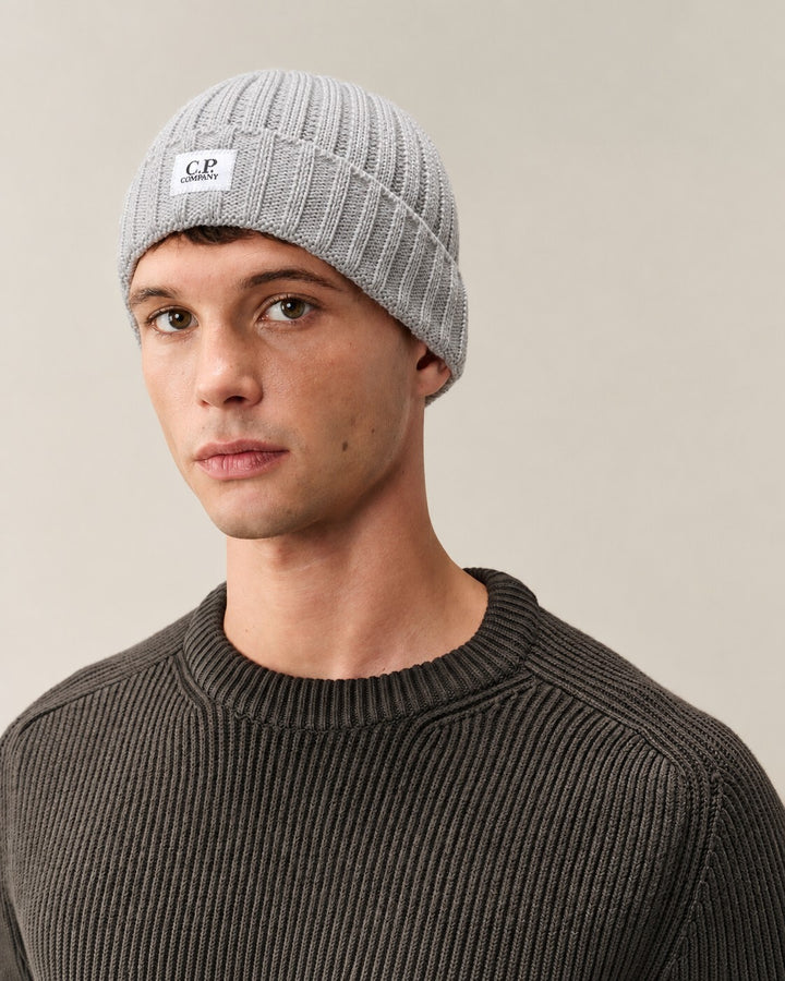 C.P. Company Merinowollen Muts – Grijs-100% wol-HEREN ACCESSOIRES-Grijs