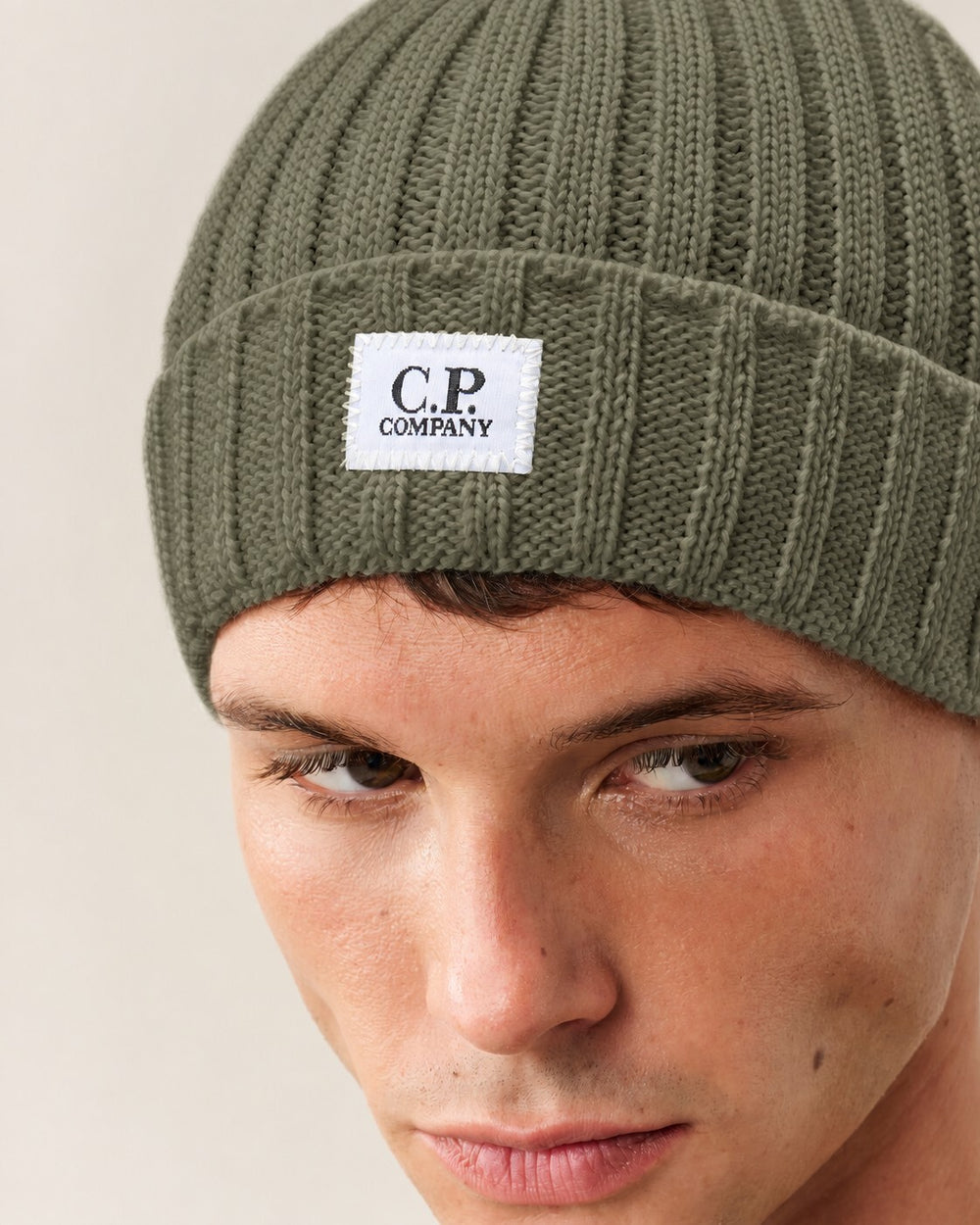 C.P. Company Ribbed Wool Beanie – Grijs-100% wol-HEREN ACCESSOIRES-Grijs