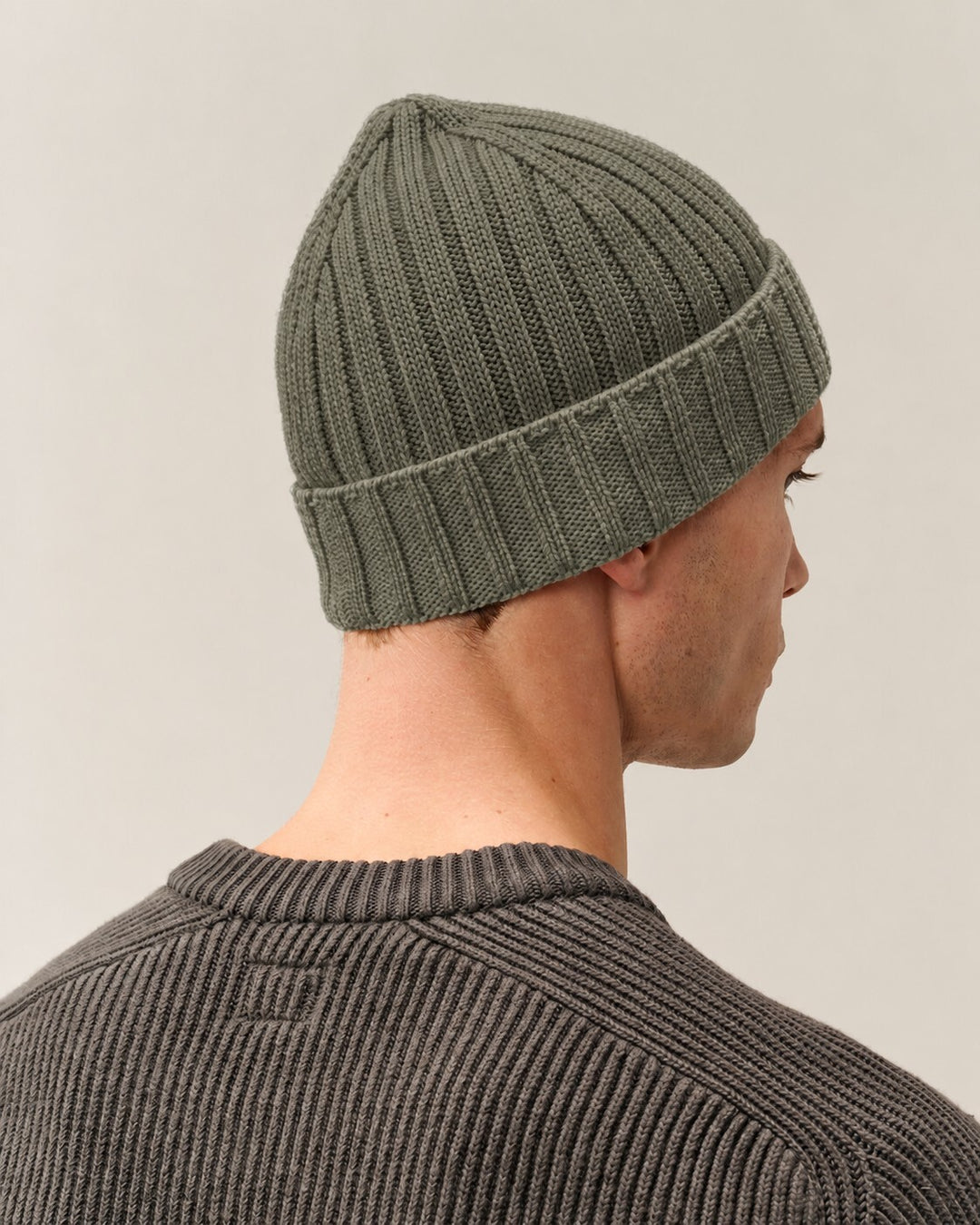 C.P. Company Ribbed Wool Beanie – Grijs-100% wol-HEREN ACCESSOIRES-Grijs