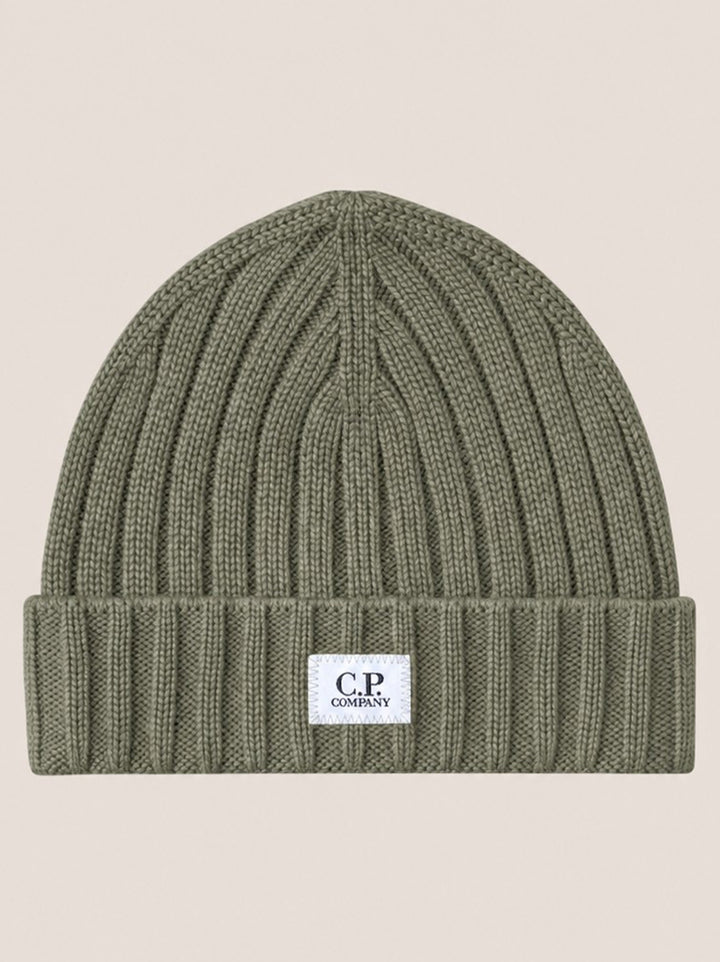 C.P. Company Ribbed Wool Beanie – Grijs-100% wol-HEREN ACCESSOIRES-Grijs