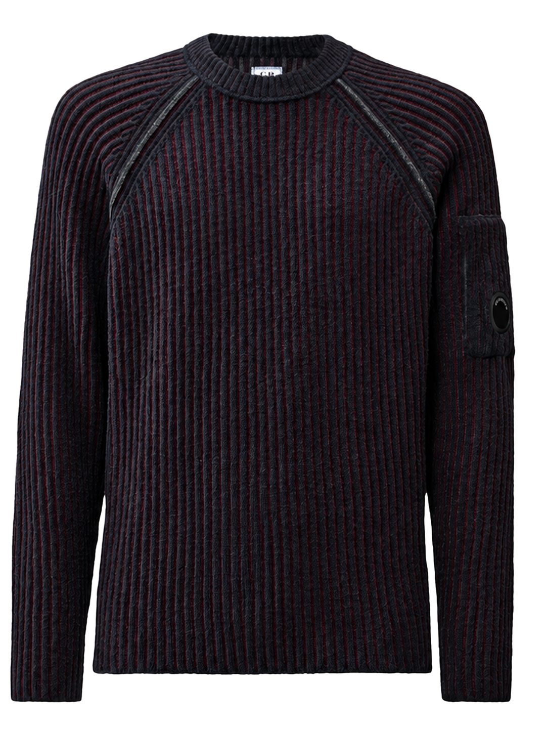 C.P. Company Ribgebreide Crewneck Trui – Rood-70% polyamide, 29% wol, 1% andere-HEREN TRUIEN & VESTEN-Rood