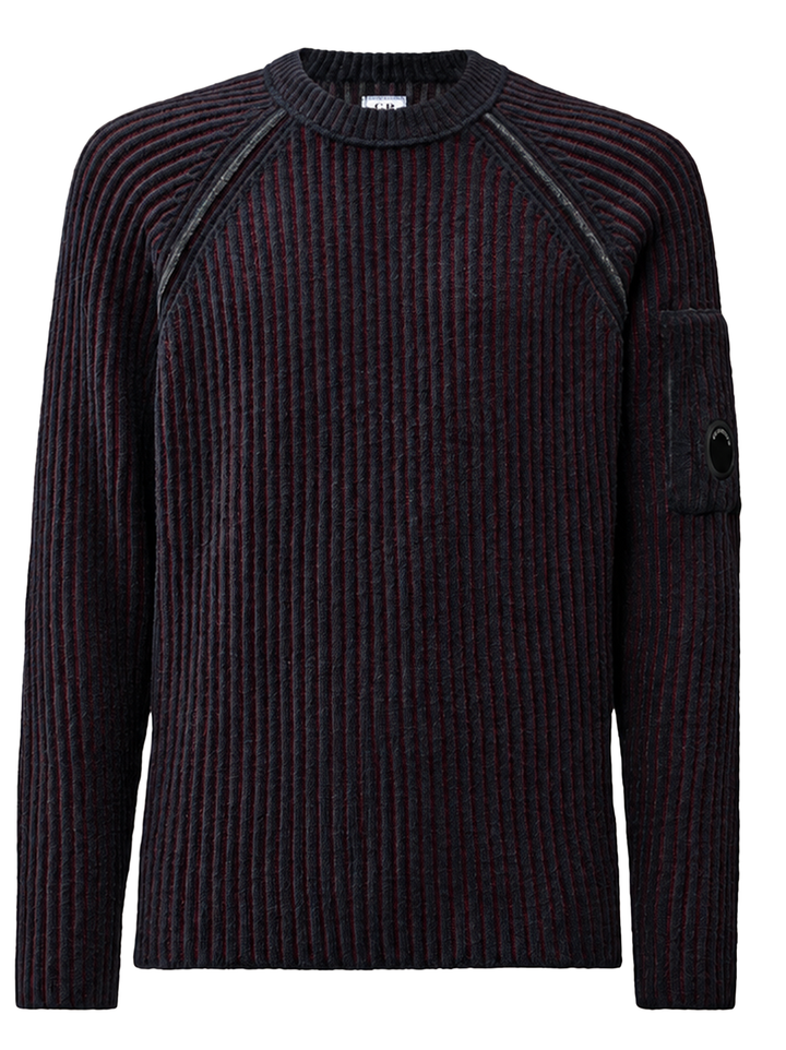 C.P. Company Ribgebreide Crewneck Trui – Rood-70% polyamide, 29% wol, 1% andere-HEREN TRUIEN & VESTEN-Rood