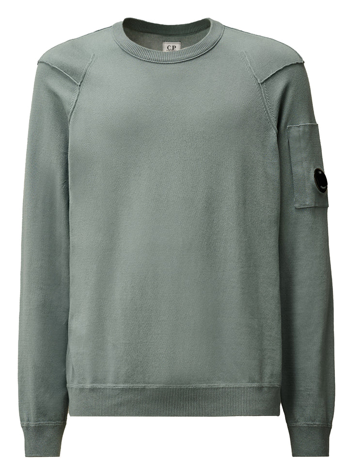 C.P. Company Sea Island Crewneck Lens Knit-Buitenstof: 100% katoen-HEREN TRUIEN & VESTEN-Blauw