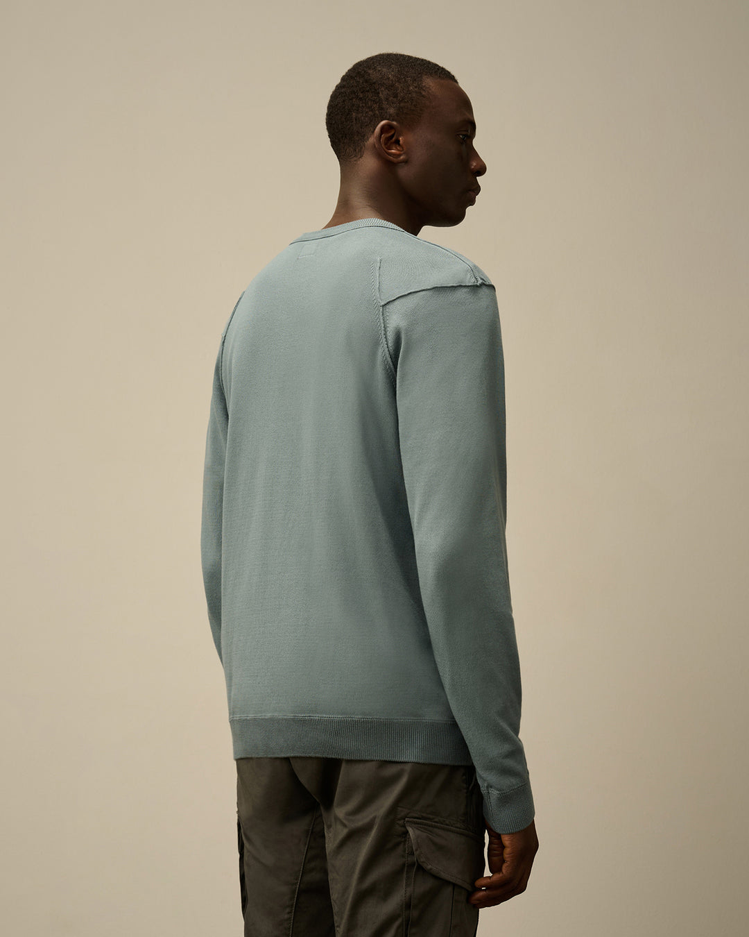 C.P. Company Sea Island Crewneck Lens Knit-Buitenstof: 100% katoen-HEREN TRUIEN & VESTEN-Blauw