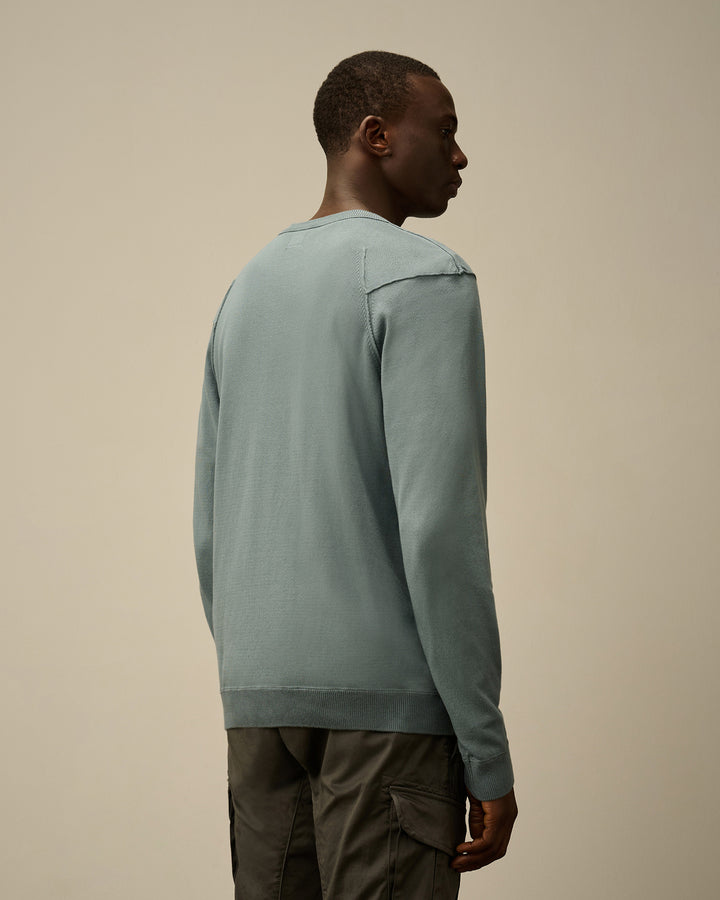 C.P. Company Sea Island Crewneck Lens Knit-Buitenstof: 100% katoen-HEREN TRUIEN & VESTEN-Blauw