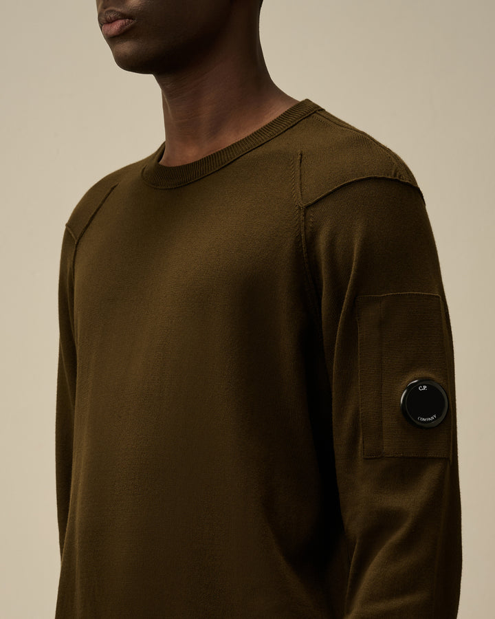 C.P. Company Sea Island Crewneck Lens Knit-Buitenstof: 100% katoen-HEREN TRUIEN & VESTEN-Groen