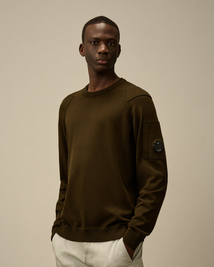 C.P. Company Sea Island Crewneck Lens Knit-Buitenstof: 100% katoen-HEREN TRUIEN & VESTEN-Groen