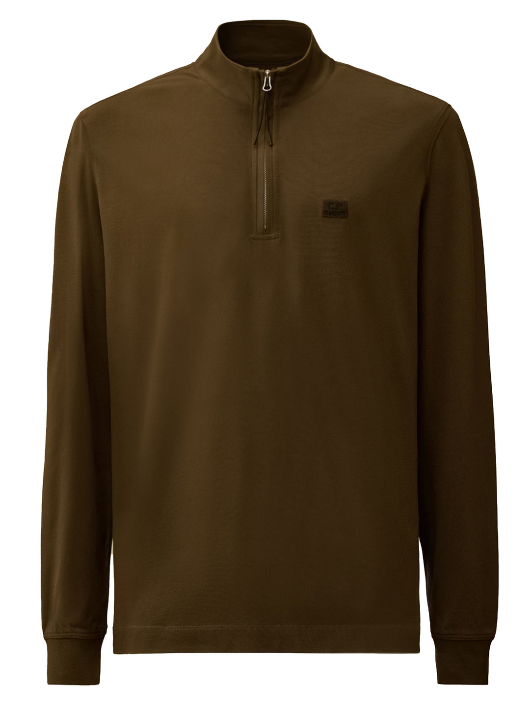 C.P. Company Stretch Piquet Half Zip Polo – Groen-95% katoen, 5% elasthaan-HEREN POLO'S & T-SHIRTS-Groen