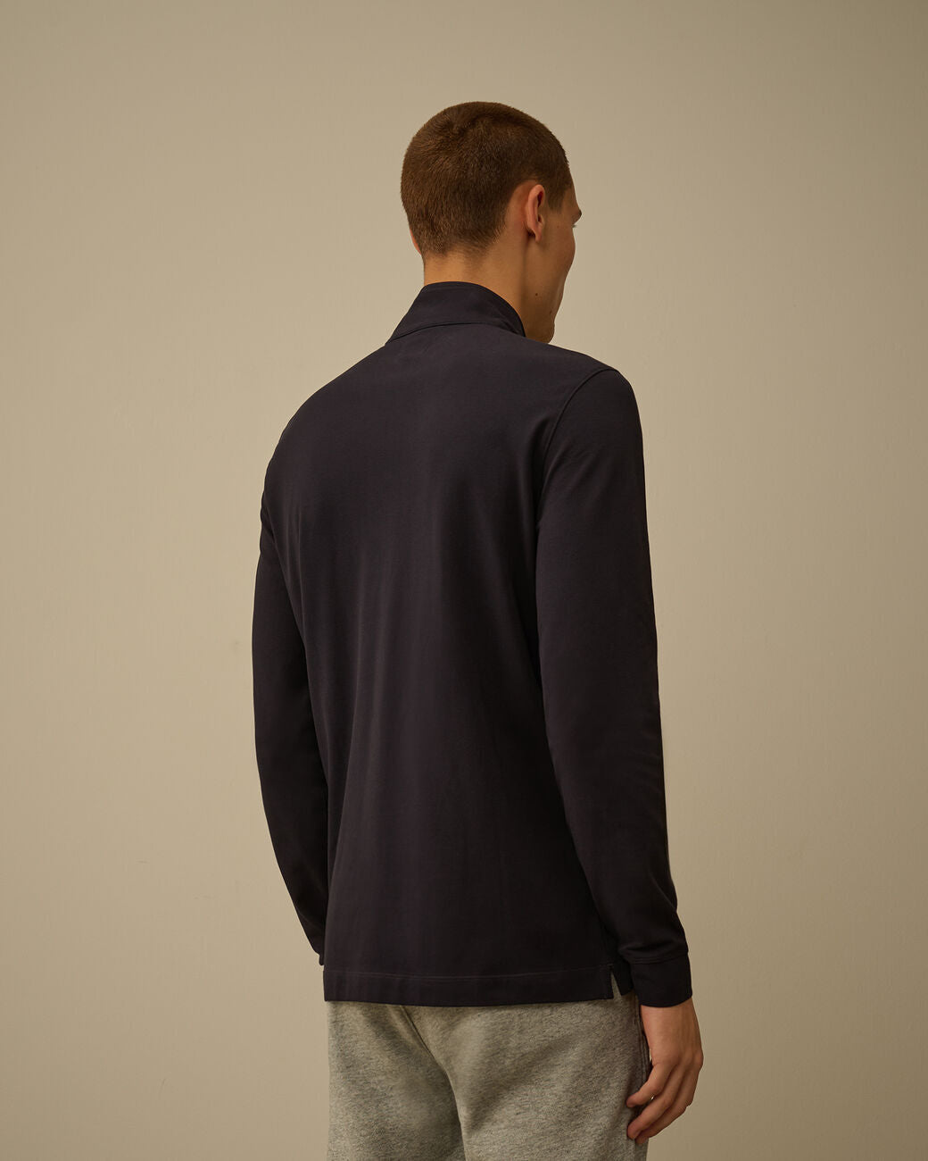 C.P. Company Stretch Piquet Halfzip Polo – Blauw-95% katoen, 5% elasthaan-HEREN POLO'S & T-SHIRTS-Blauw