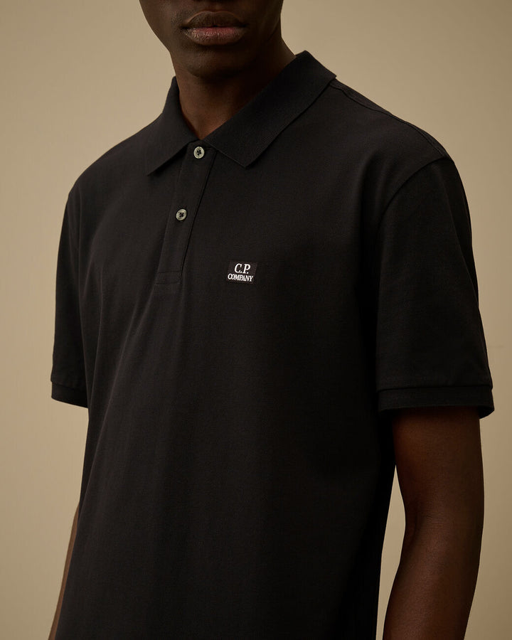 C.P. Company Stretch Piquet Polo – Blauw-95% katoen, 5% elastaan-HEREN POLO'S & T-SHIRTS-Blauw