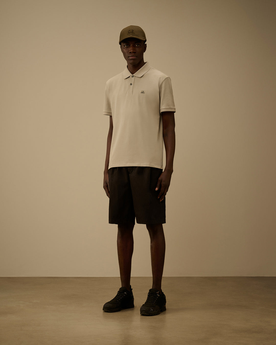 C.P. Company Stretch Piquet Polo – Dove Grey-95% katoen, 5% elastaan-HEREN POLO'S & T-SHIRTS-Grijs