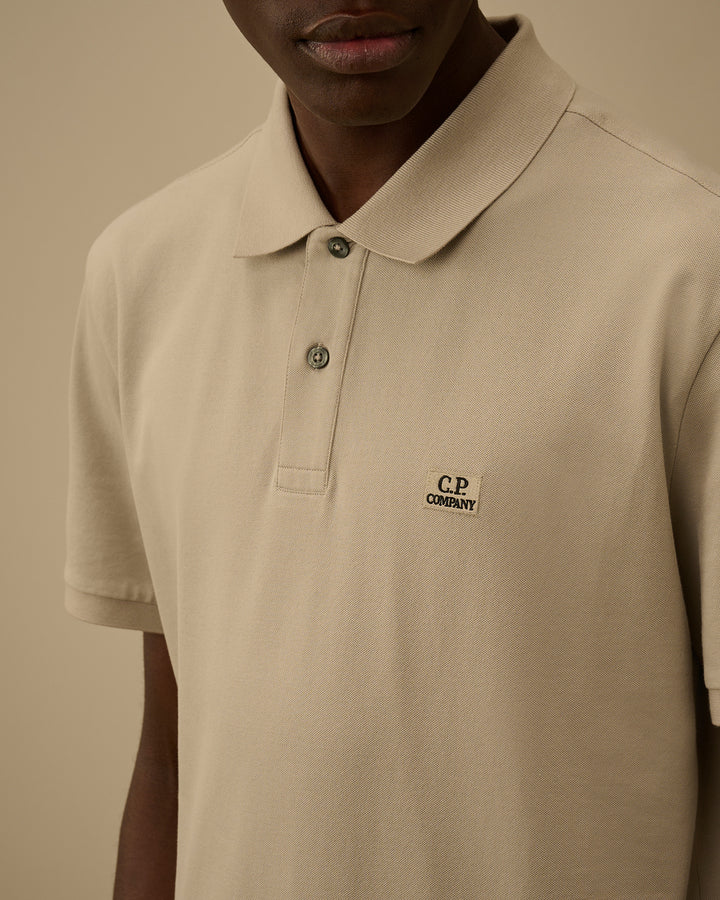 C.P. Company Stretch Piquet Polo – Dove Grey-95% katoen, 5% elastaan-HEREN POLO'S & T-SHIRTS-Grijs