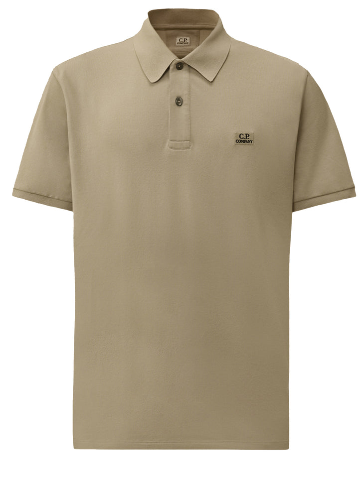 C.P. Company Stretch Piquet Polo – Dove Grey-95% katoen, 5% elastaan-HEREN POLO'S & T-SHIRTS-Grijs