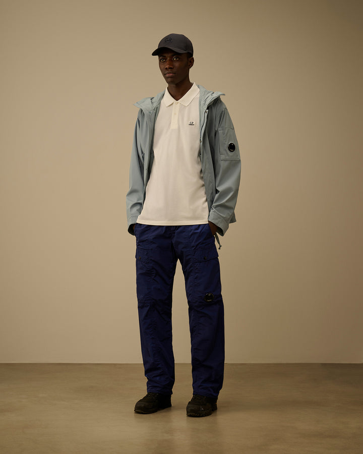 C.P. Company Stretch Piquet Polo  – Gauze White-95% katoen, 5% elastaan-HEREN POLO'S & T-SHIRTS-Wit