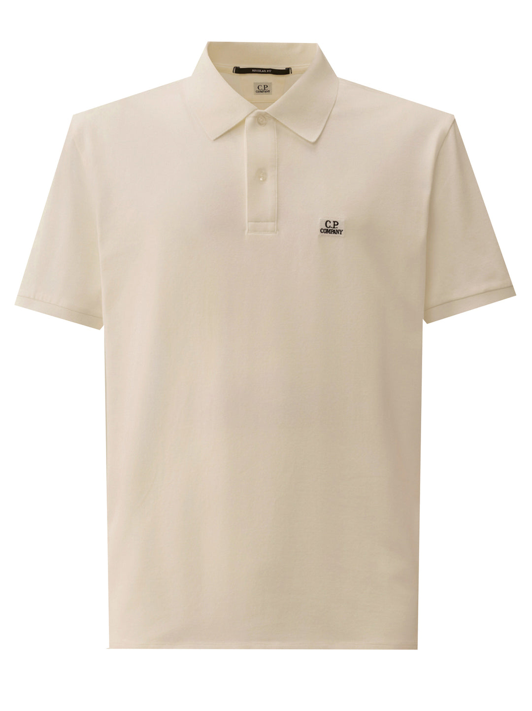 C.P. Company Stretch Piquet Polo  – Gauze White-95% katoen, 5% elastaan-HEREN POLO'S & T-SHIRTS-Wit