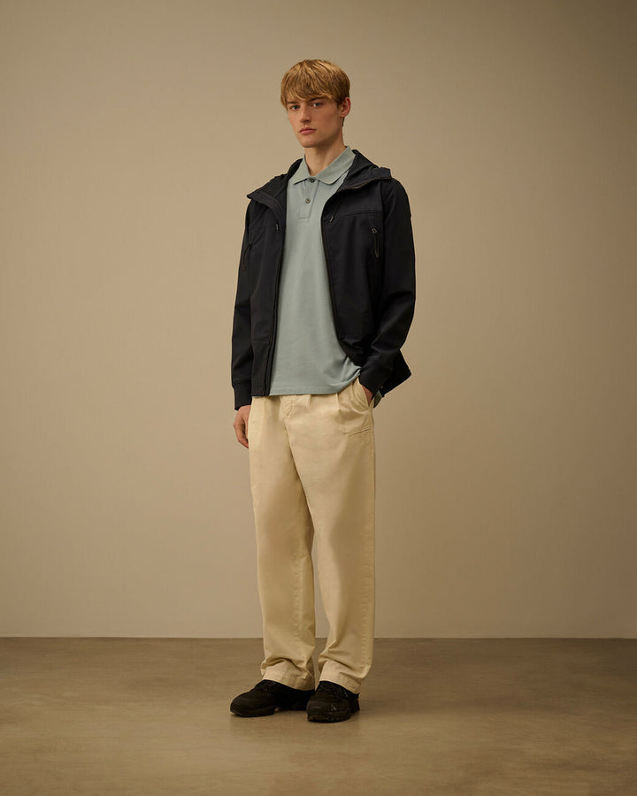 C.P. Company Stretch Piquet Polo – Silver Blue-95% katoen, 5% elastaan-HEREN POLO'S & T-SHIRTS-Blauw