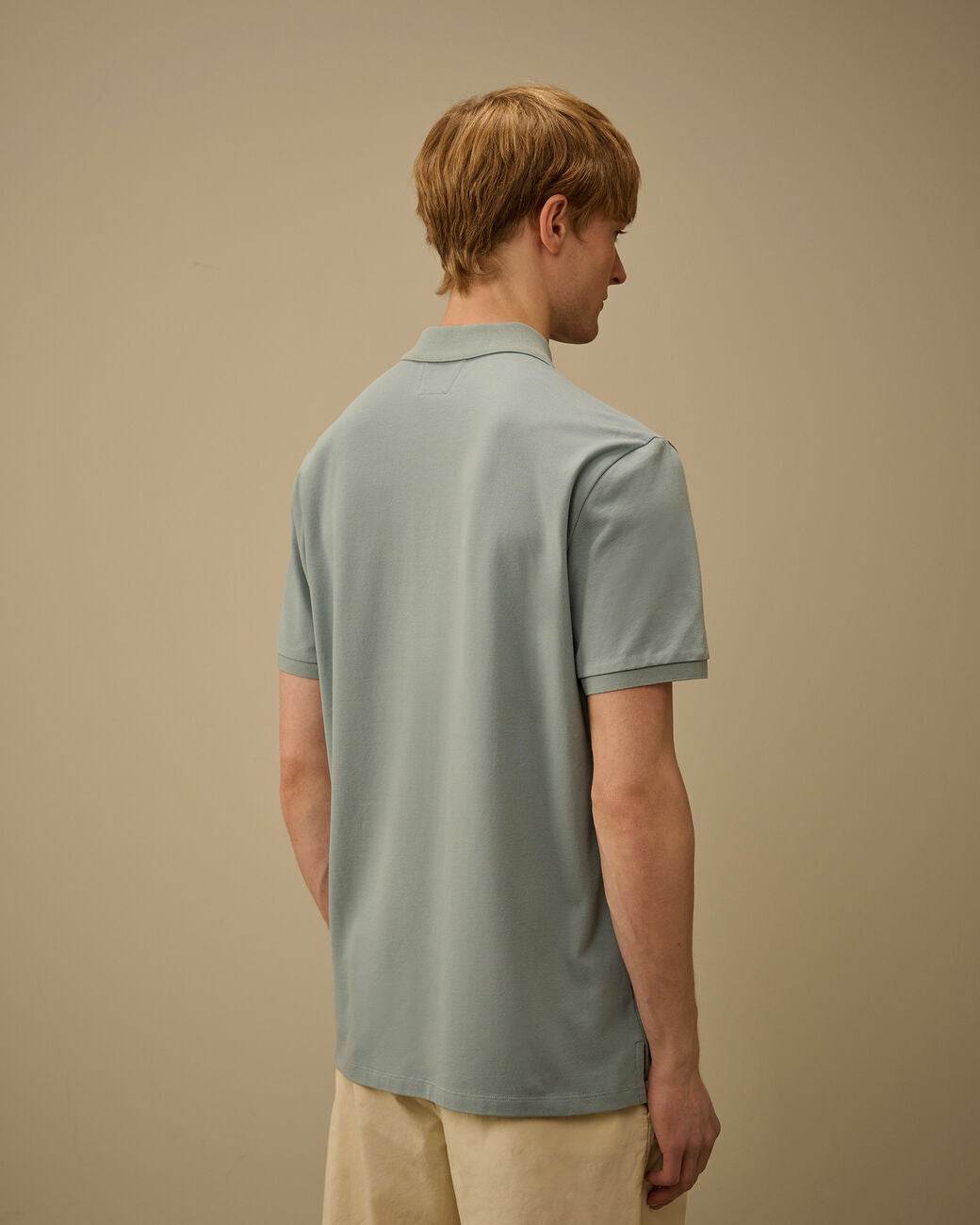 C.P. Company Stretch Piquet Polo – Silver Blue-95% katoen, 5% elastaan-HEREN POLO'S & T-SHIRTS-Blauw