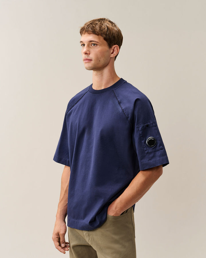 C.P. Company T-shirt – Blauw-100% katoen-HEREN POLO'S & T-SHIRTS-Blauw
