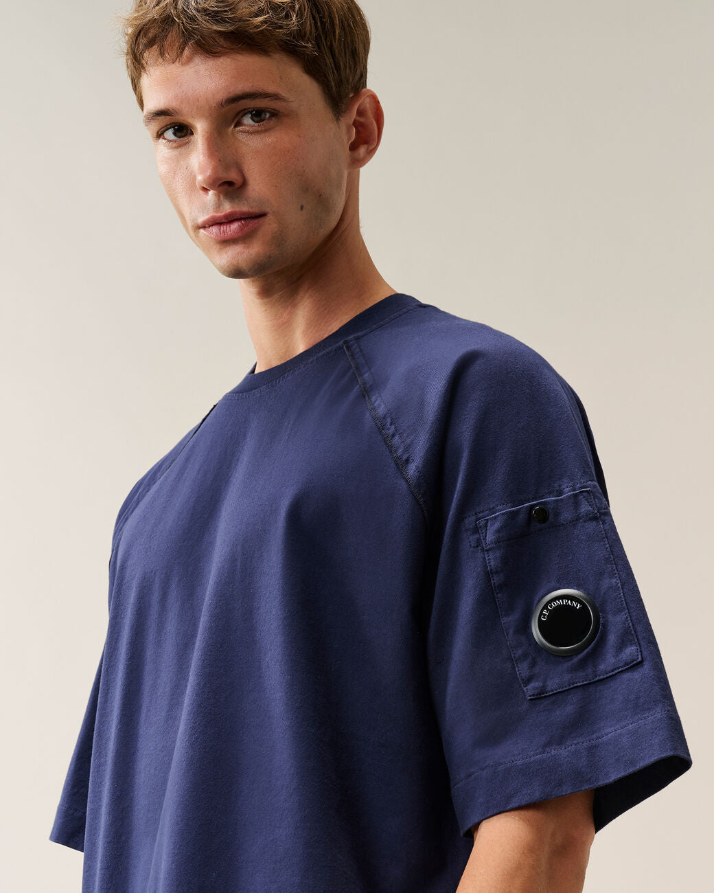 C.P. Company T-shirt – Blauw-100% katoen-HEREN POLO'S & T-SHIRTS-Blauw