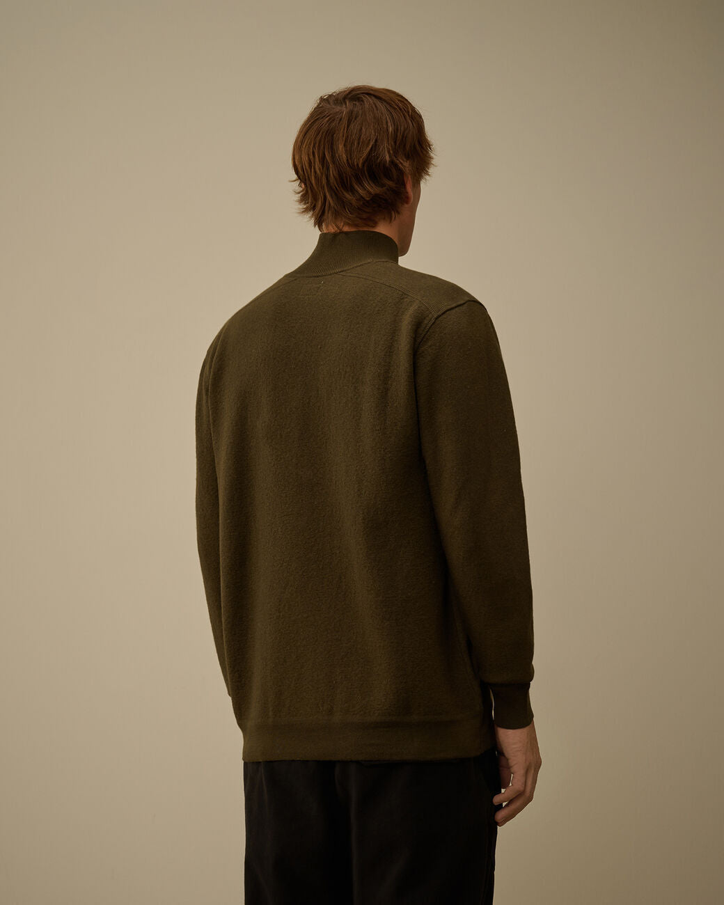 C.P. Company Trui met Polokraag – Groen-55% wol, 45% katoen-HEREN TRUIEN & VESTEN-Groen