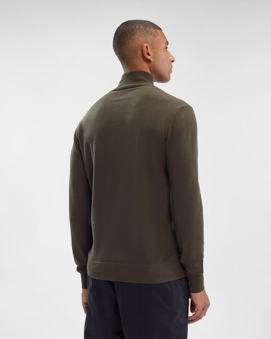 C.P. Company trui met rits-88% wol, 12% polyester-HEREN TRUIEN & VESTEN-Groen