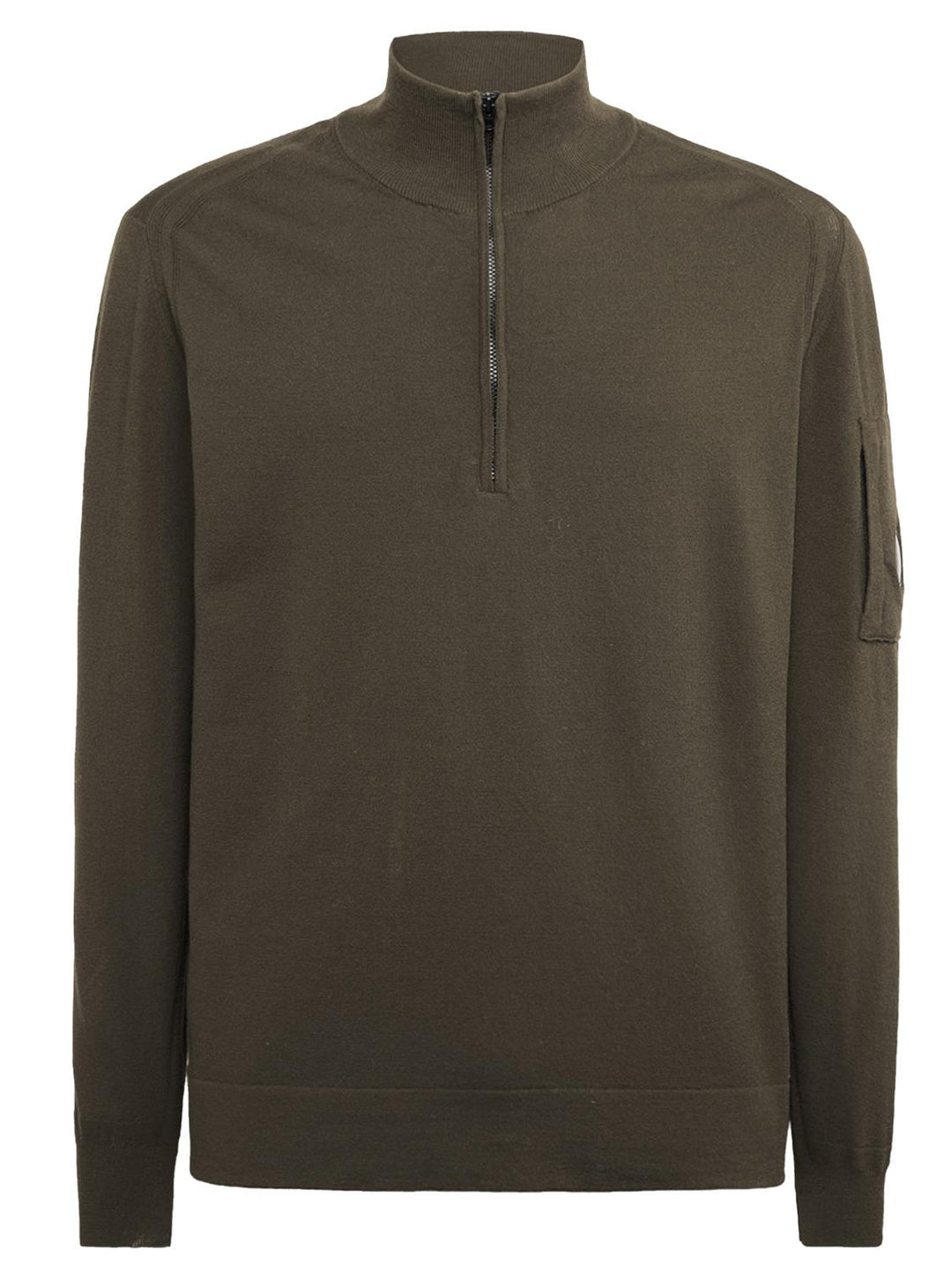 C.P. Company trui met rits-88% wol, 12% polyester-HEREN TRUIEN & VESTEN-Groen