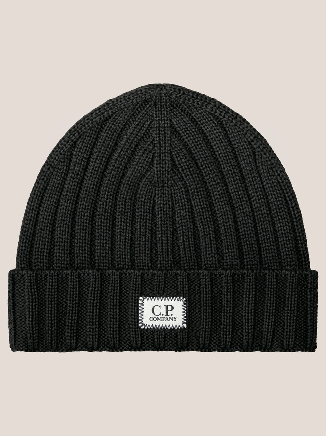 C.P. Company Wollen Muts – Zwart-100% wol-HEREN ACCESSOIRES-Zwart