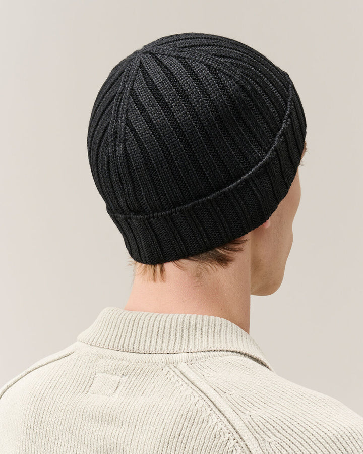 C.P. Company Wollen Muts – Zwart-100% wol-HEREN ACCESSOIRES-Zwart