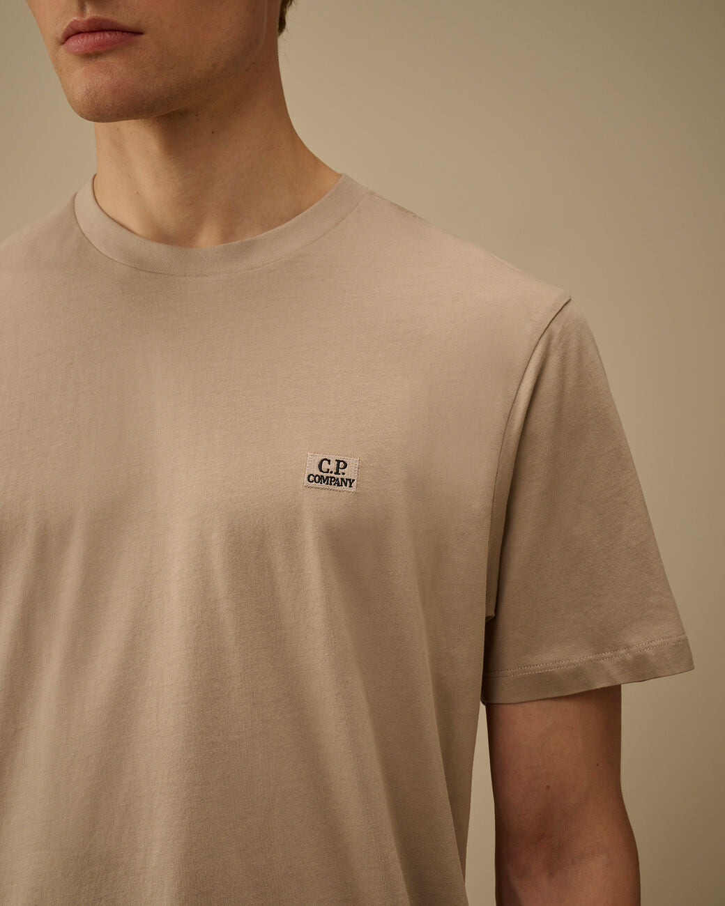 C.P. Company30/1 Jersey Logo Patch T-Shirt - Dove-100% katoen-HEREN POLO'S & T-SHIRTS-Grijs