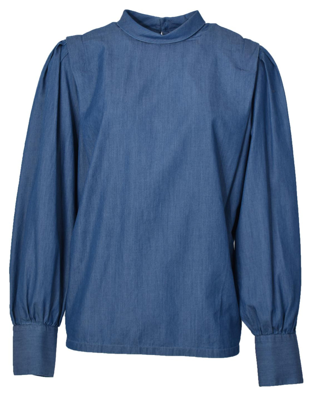 Caliban blouse-100% katoen-DAMES TOPS & BLOUSES-Blauw
