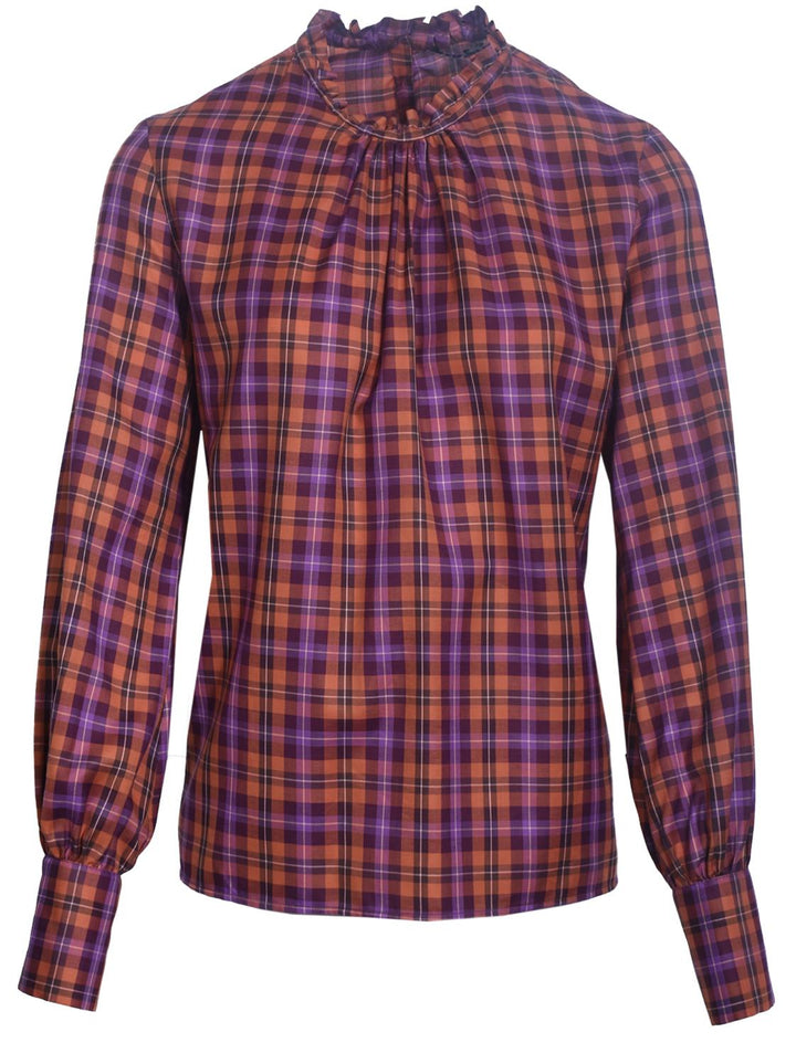 Caliban blouse-52% katoen, 48% lyocell-DAMES TOPS & BLOUSES-Paars