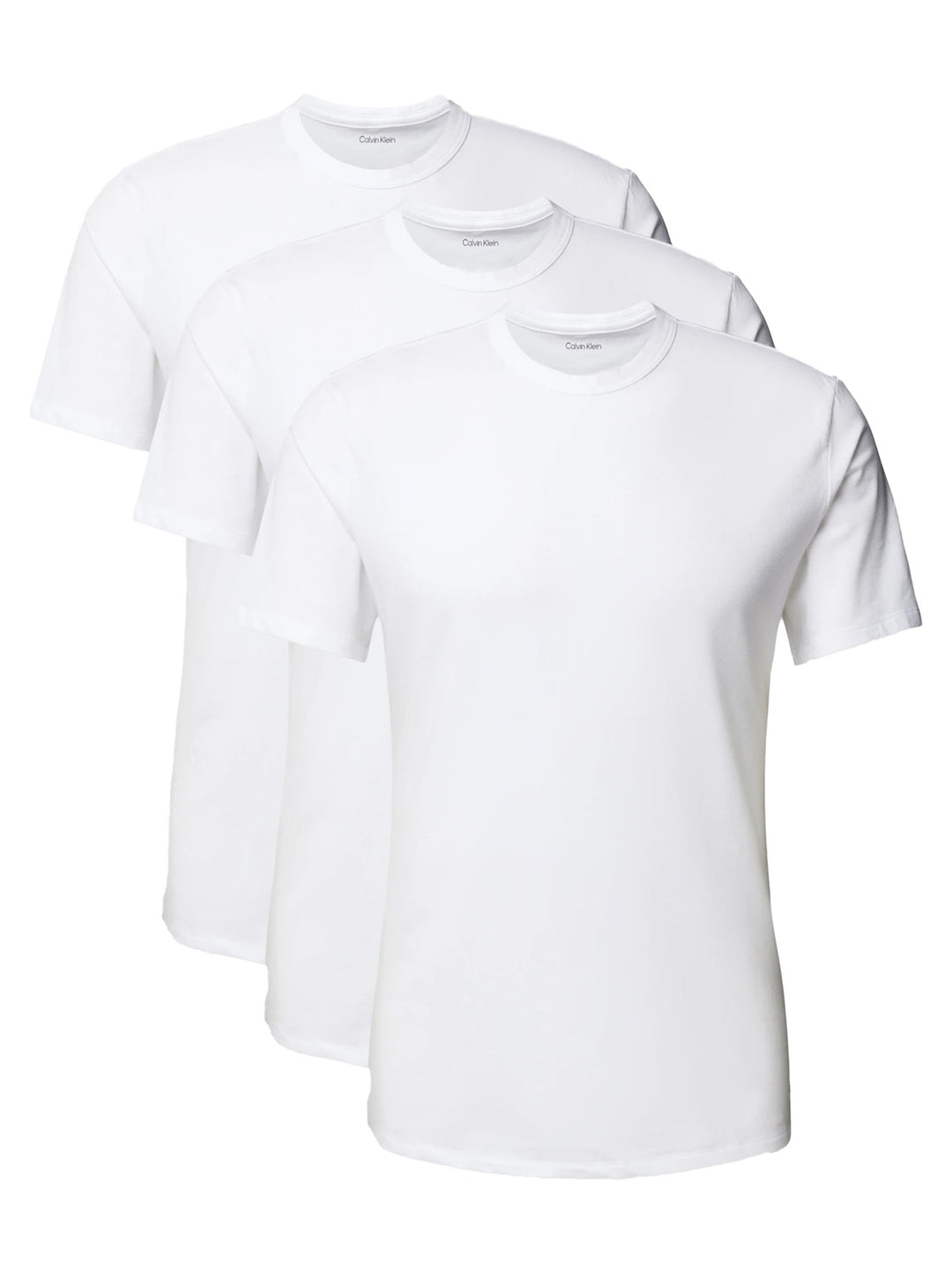 Calvin Klein T-shirt ronde hals 3-pack wit-57% Katoen<br />38% Polyester<br />5% Elastaan-HEREN ONDER- EN BADMODE-Wit
