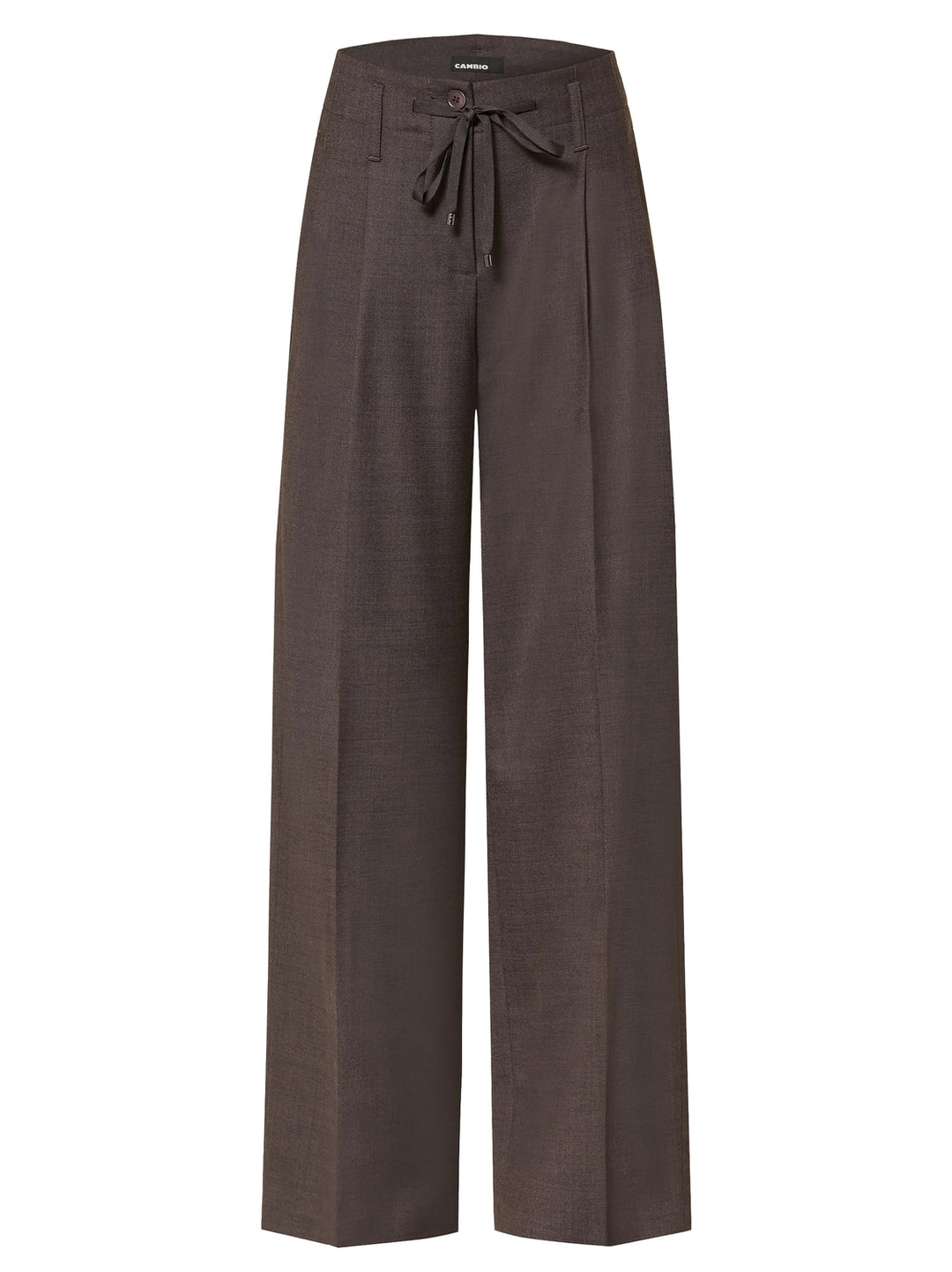 Cambio Addison Wide Leg Pantalon – Bruin-53% polyester, 43% wol, 4% elasthaan-DAMES BROEKEN-Bruin