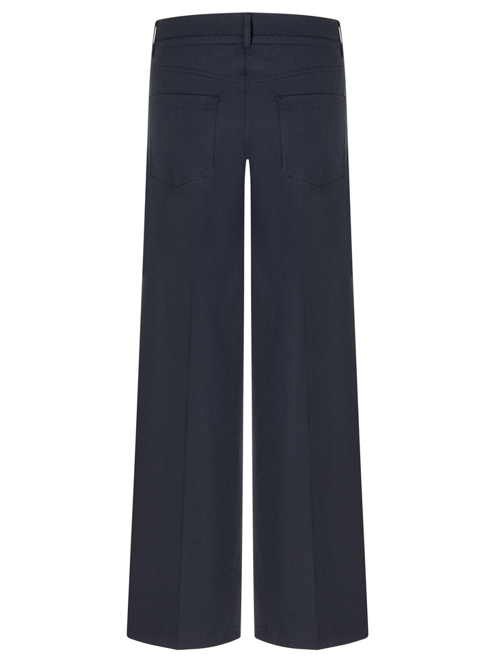 Cambio Adrienne Palazzo Pantalon – Blauw-67% polyester, 4% elasthaan 29% viscose-DAMES BROEKEN-Blauw