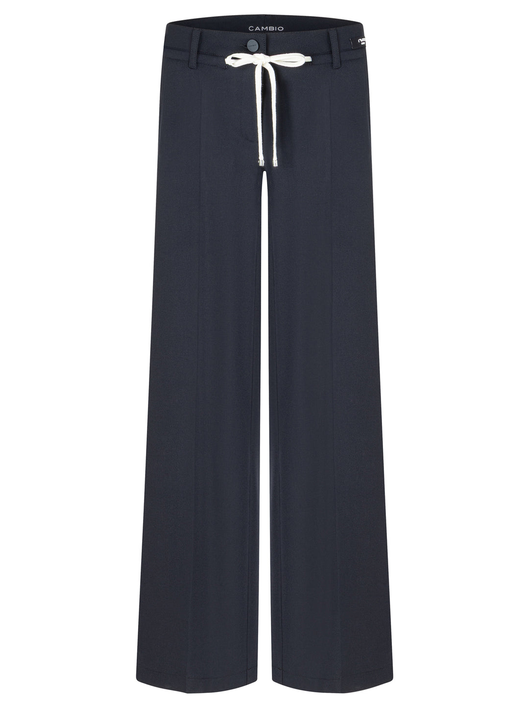 Cambio Adrienne Palazzo Pantalon – Blauw-67% polyester, 4% elasthaan 29% viscose-DAMES BROEKEN-Blauw