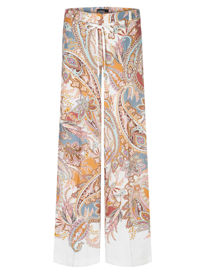 Cambio Adrienne Pantalon – Oranje-71% lyocel, 29% linnen-DAMES BROEKEN-Oranje