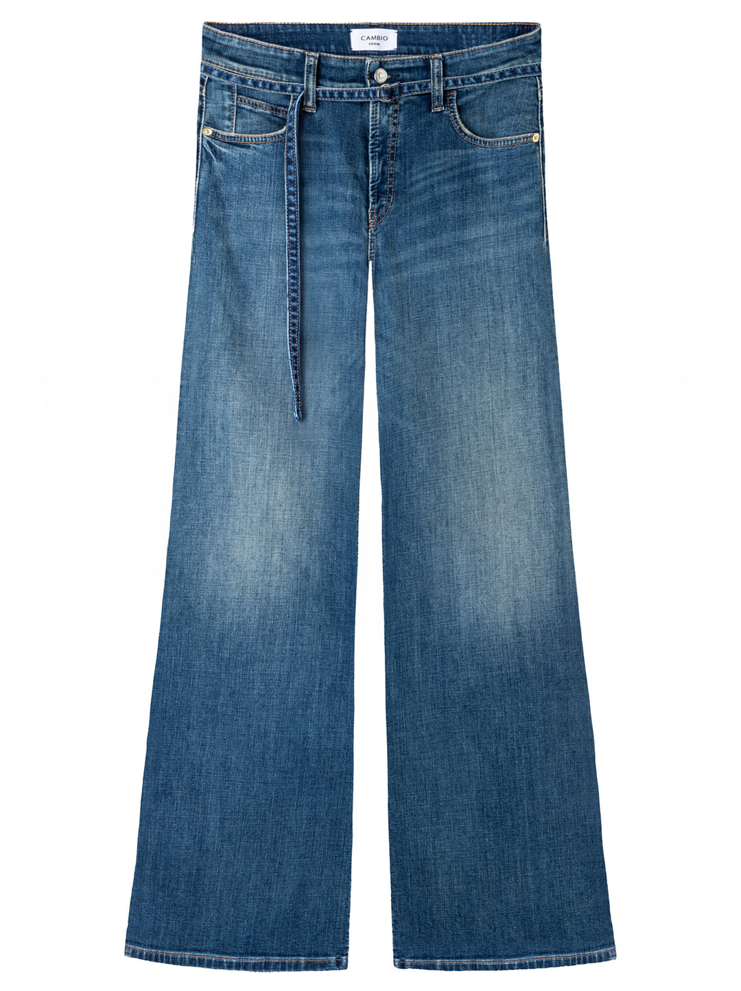 Cambio Aimee Jeans – Blauw-97% katoen, 3% elastaan-DAMES BROEKEN-Blauw