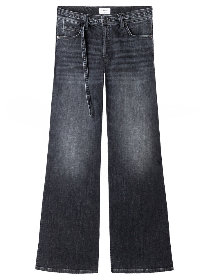 Cambio Aimee Wide Leg Jeans – Zwart-97% katoen, 3% elastaan-DAMES BROEKEN-Zwart