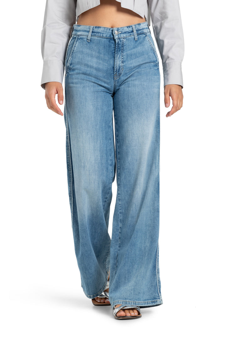 Cambio Alek flared jeans-92% Katoen<br />6% Elastomultiester<br />2% Elastaan-DAMES BROEKEN-Blauw