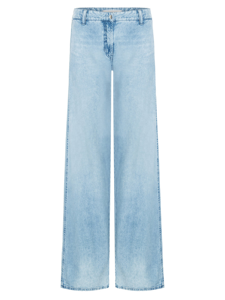 Cambio Alek flared jeans drapy-64% Katoen<br />36% Lyocell-DAMES BROEKEN-Blauw