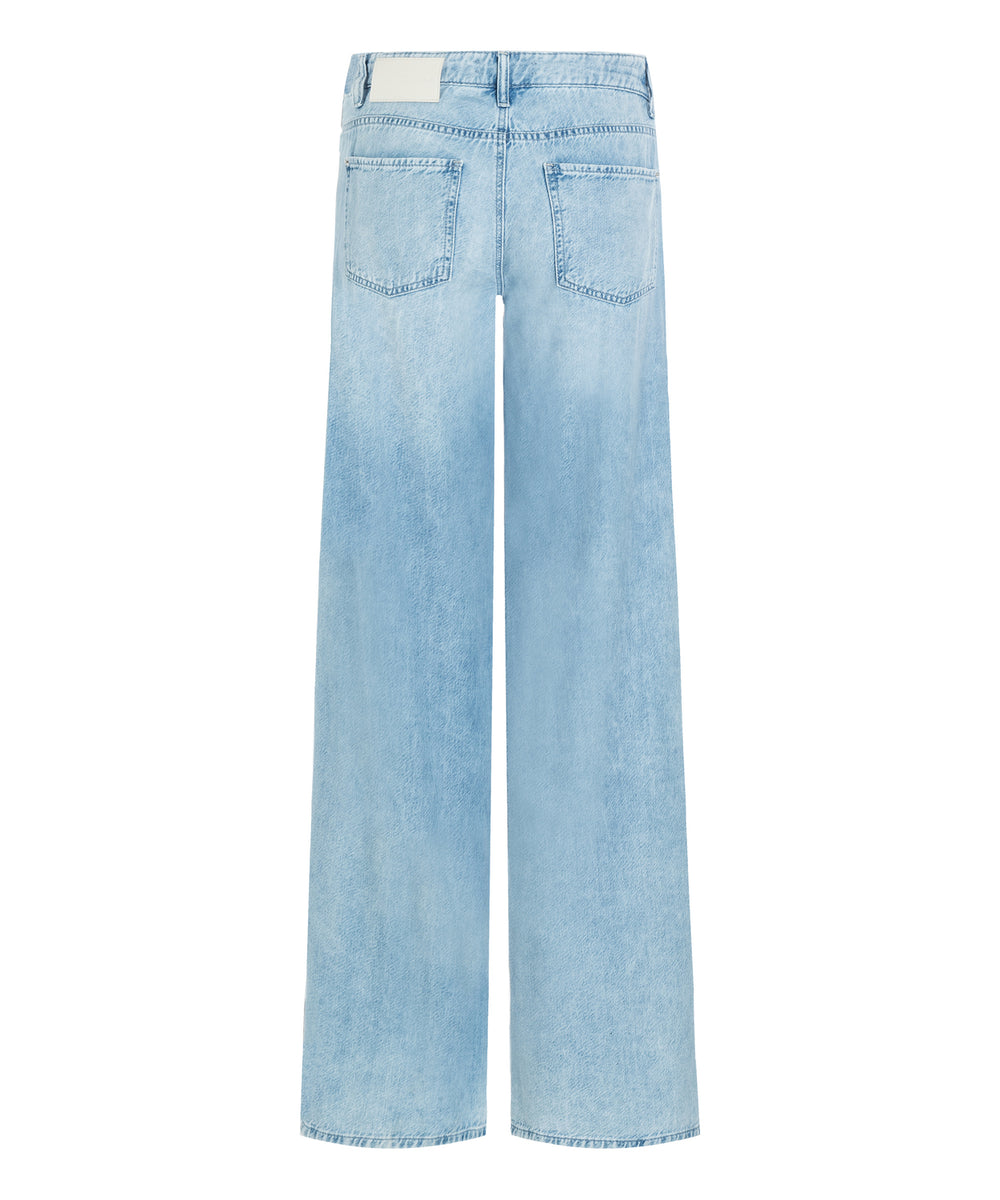 Cambio Alek flared jeans drapy-64% Katoen<br />36% Lyocell-DAMES BROEKEN-Blauw