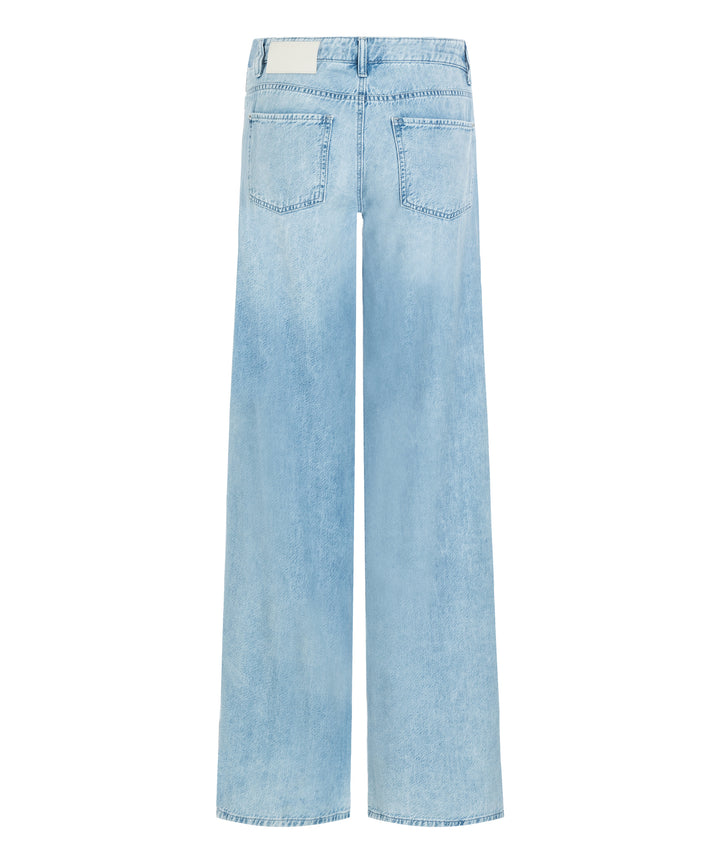 Cambio Alek flared jeans drapy-64% Katoen<br />36% Lyocell-DAMES BROEKEN-Blauw