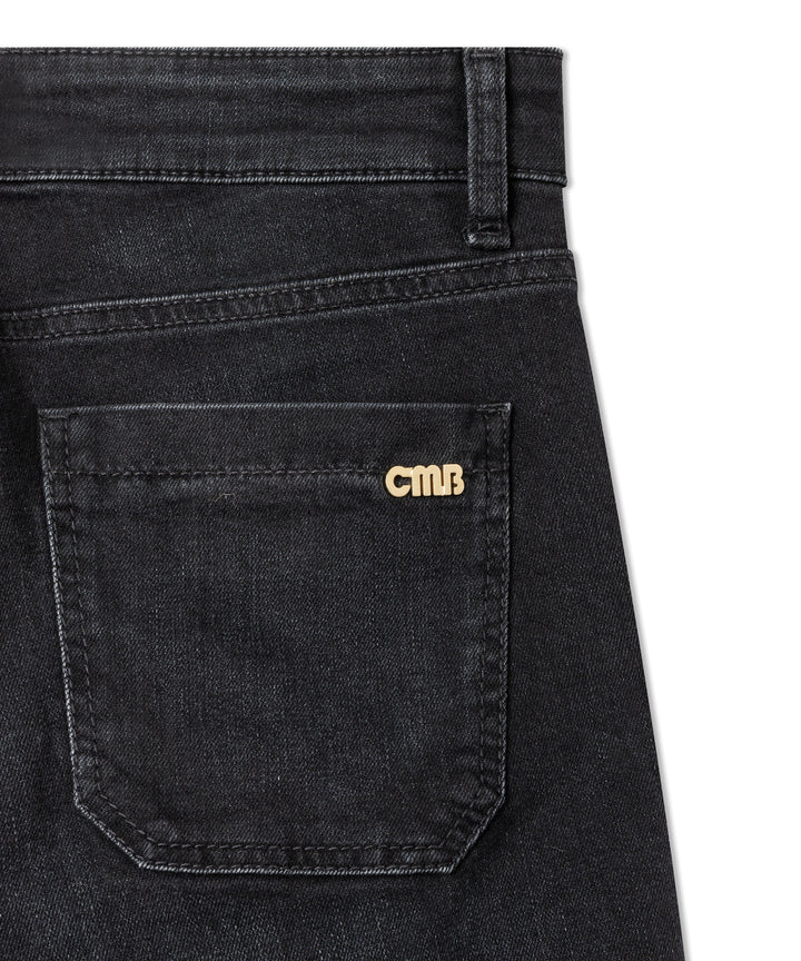 Cambio Amara Flared Jeans – Zwart-57% katoen, 37% modal, 4% elastomultiester, 2% elasthaan-DAMES BROEKEN-Zwart