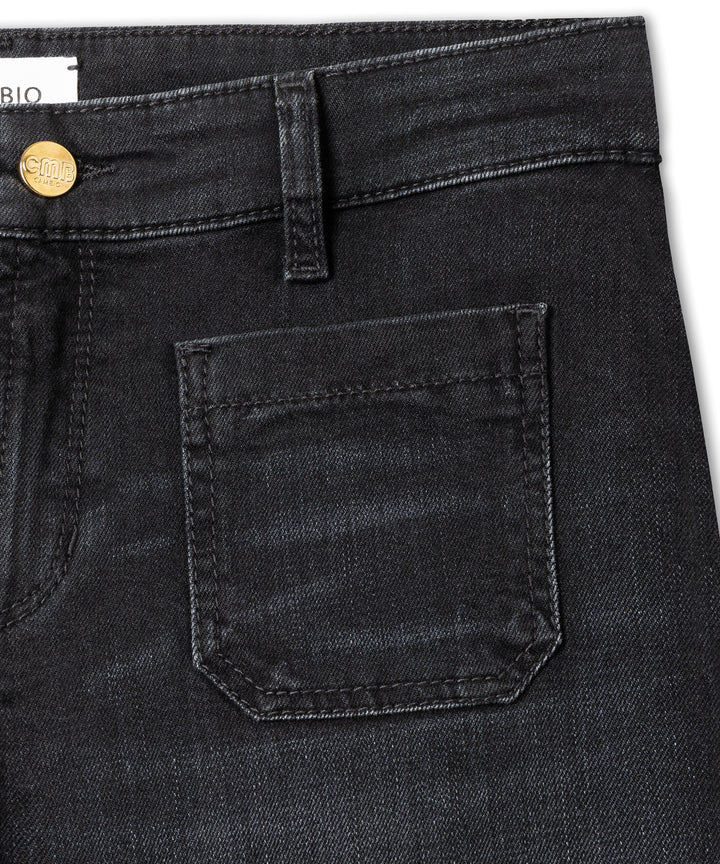 Cambio Amara Flared Jeans – Zwart-57% katoen, 37% modal, 4% elastomultiester, 2% elasthaan-DAMES BROEKEN-Zwart
